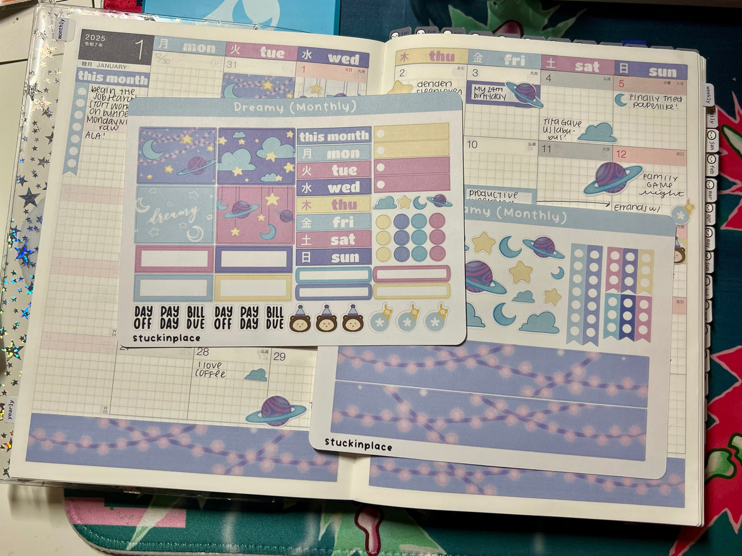 Dreamy Hobonichi Techo Cousin Monthly Planner Stickers