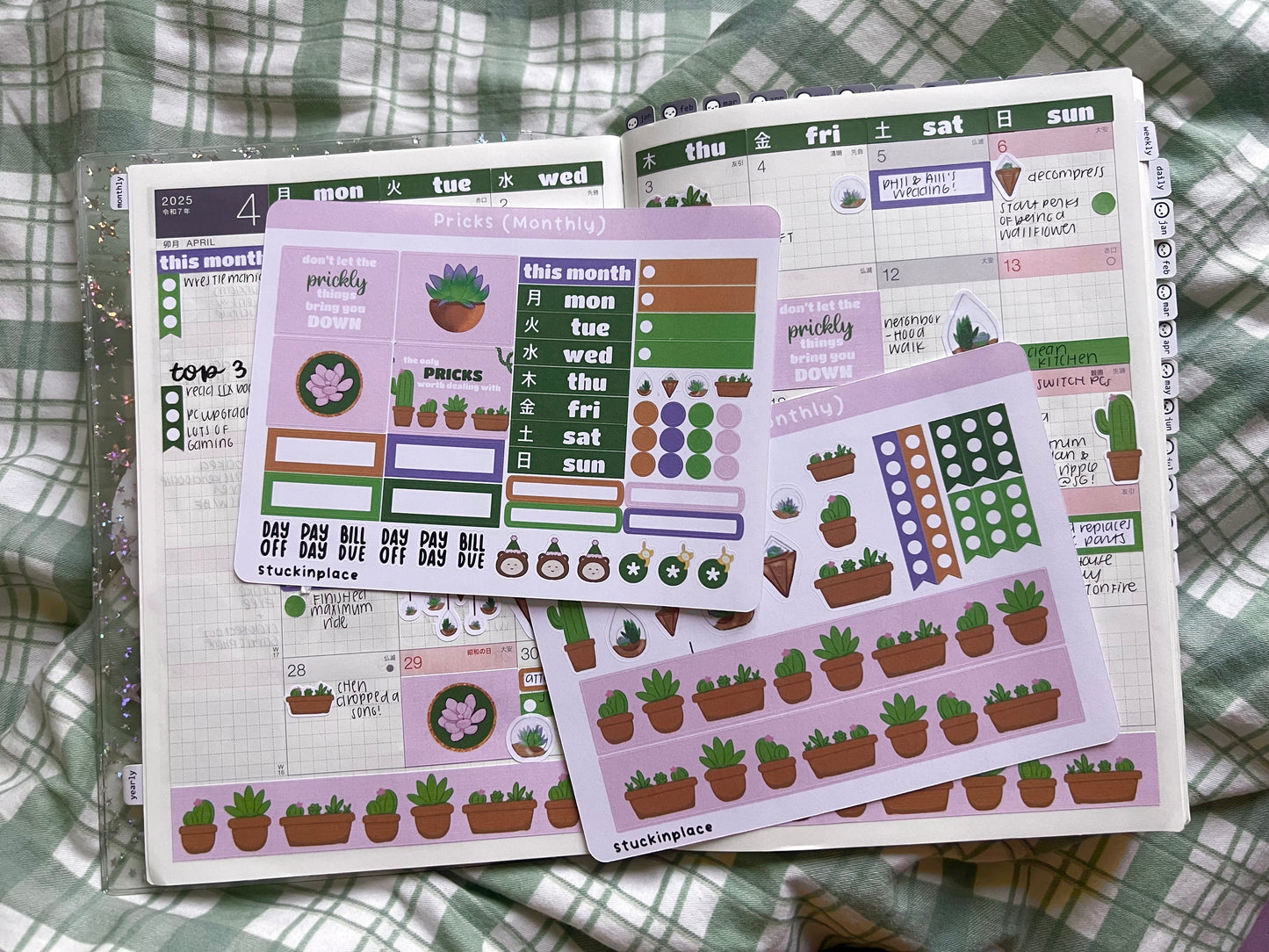 Pricks Hobonichi Techo Cousin Monthly Planner Stickers