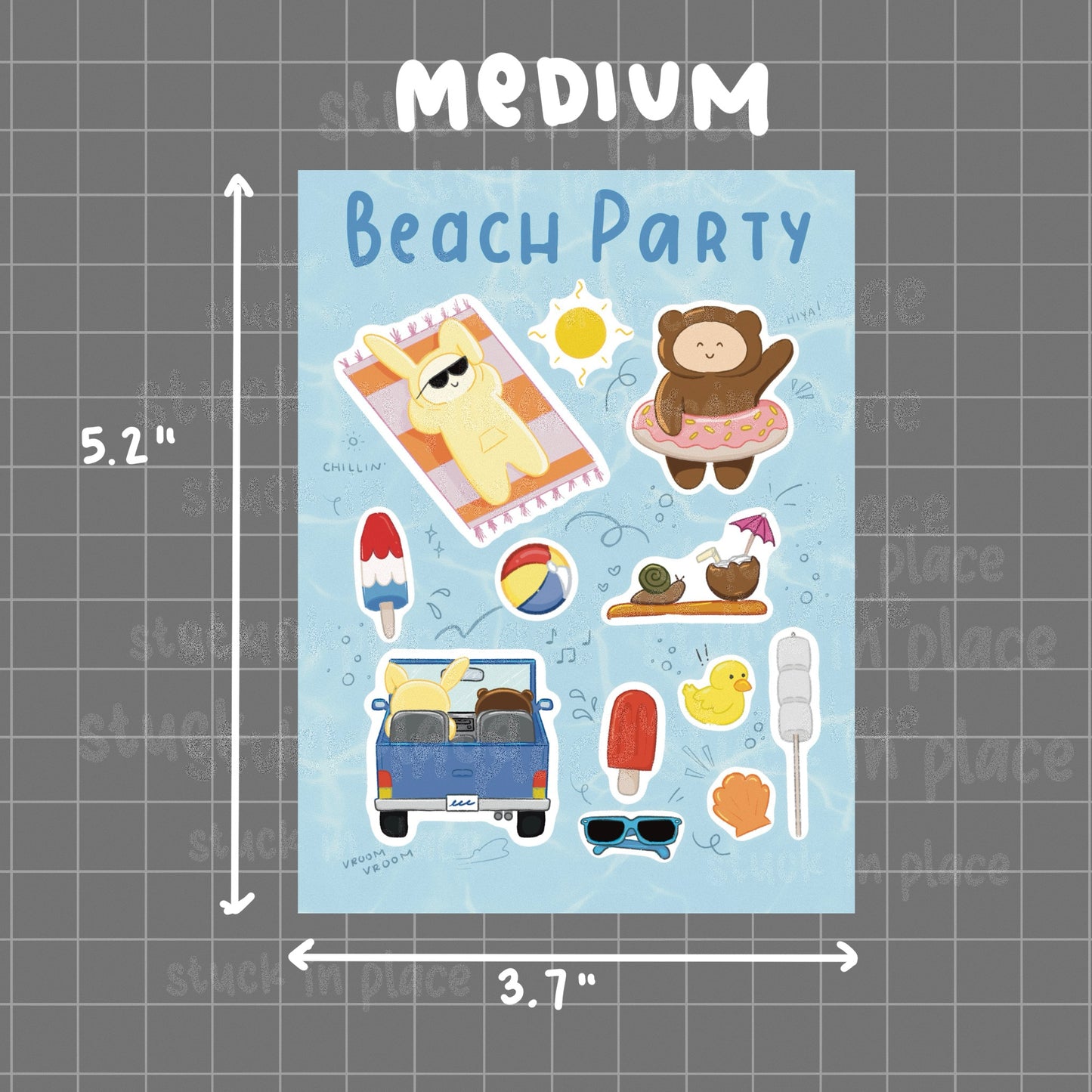 Beach Party Sticker Sheet