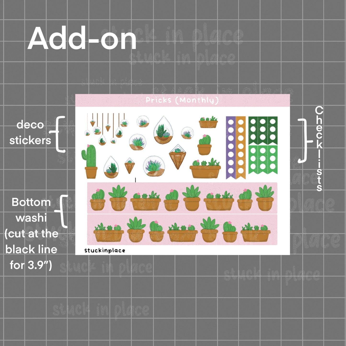Pricks Hobonichi Techo Cousin Monthly Planner Stickers