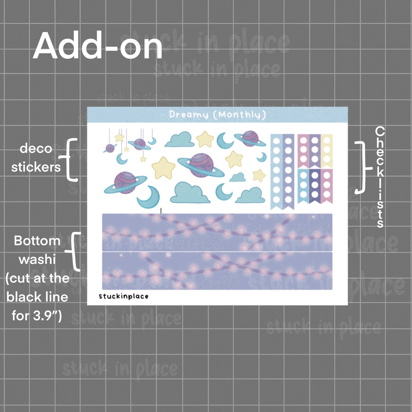 Dreamy Hobonichi Techo Cousin Monthly Planner Stickers